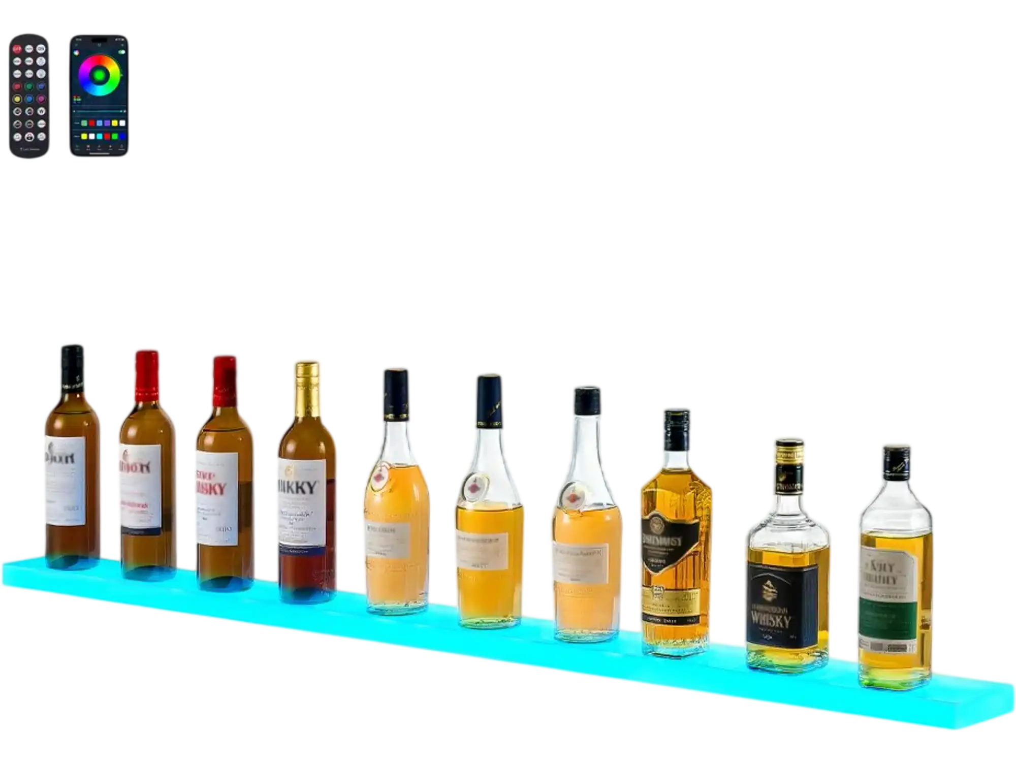 Vevor Liquor Bottle Display Shelf LED Lighted 60