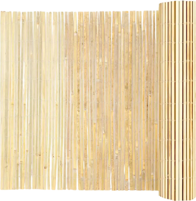 VEVOR Natural Bamboo Privacy Fence Screen, Eco-Friendly Privacy Bamboo Slat Fence, 6 ft H x 16 ft L Decorative Bamboo Screen Panel, for Garden, Backyard, Balcony, Patio, Pool Side