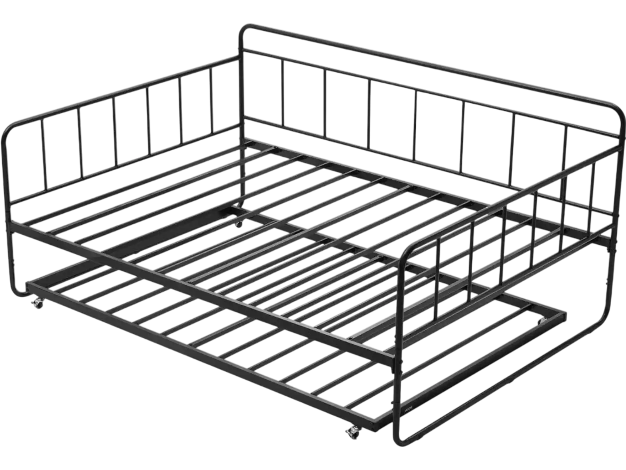 Vevor Daybed Full Size Metal Frame with Trundle Black New