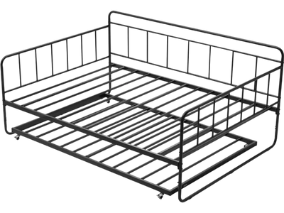 Vevor Daybed Full Size Metal Frame with Trundle Black New