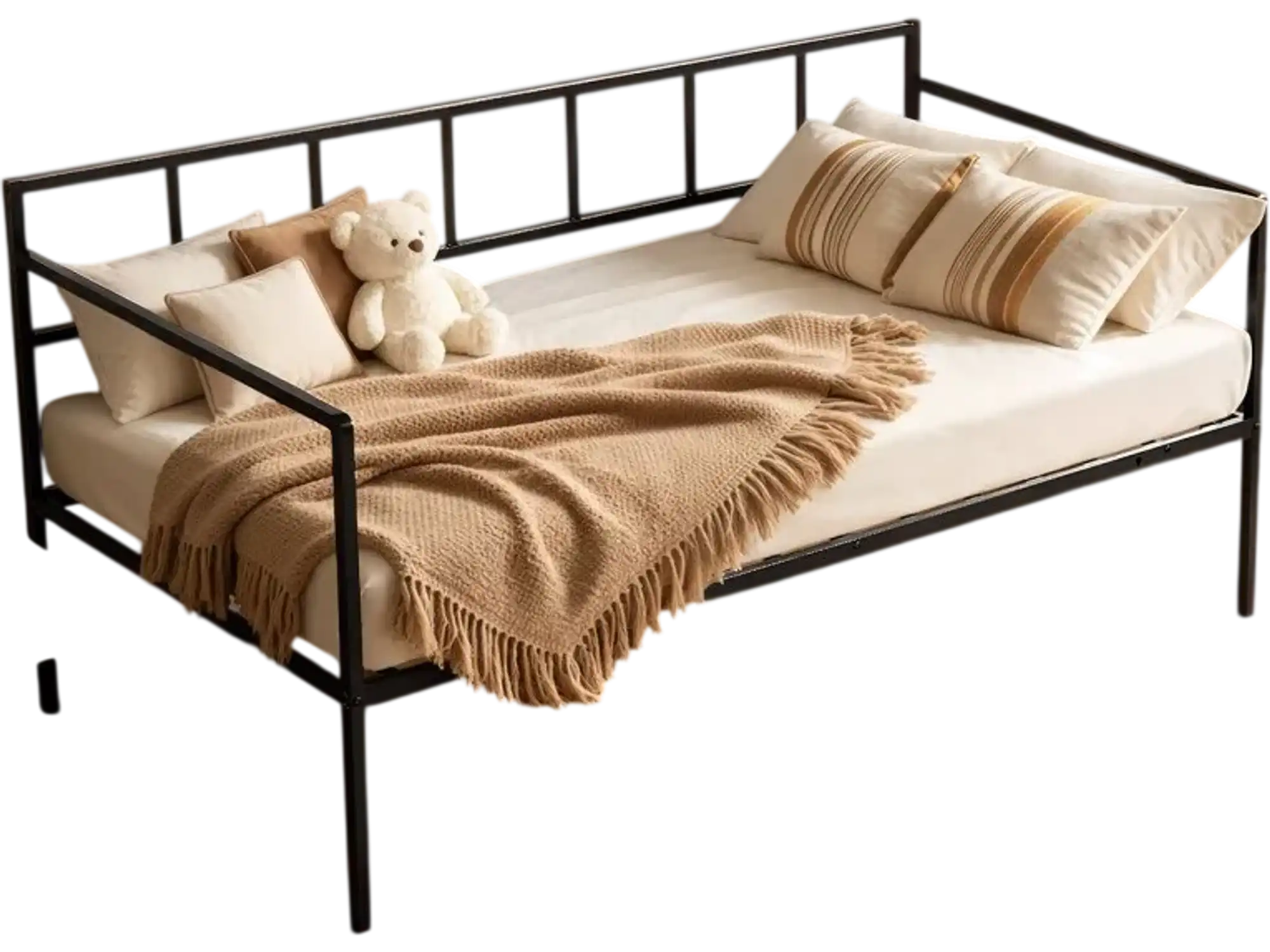 Vevor Daybed Twin Metal Day Bed Frame with Under-Bed Storage Black New