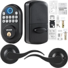 VEVOR Fingerprint Door Lock with Level Handles, Fingerprint/Keypad Code/Key, One-Time and Anti-Peeking Password, Constant Unlock Mode, Aluminum Alloy, Electronic Keypad Deadbolt for Entry Doors