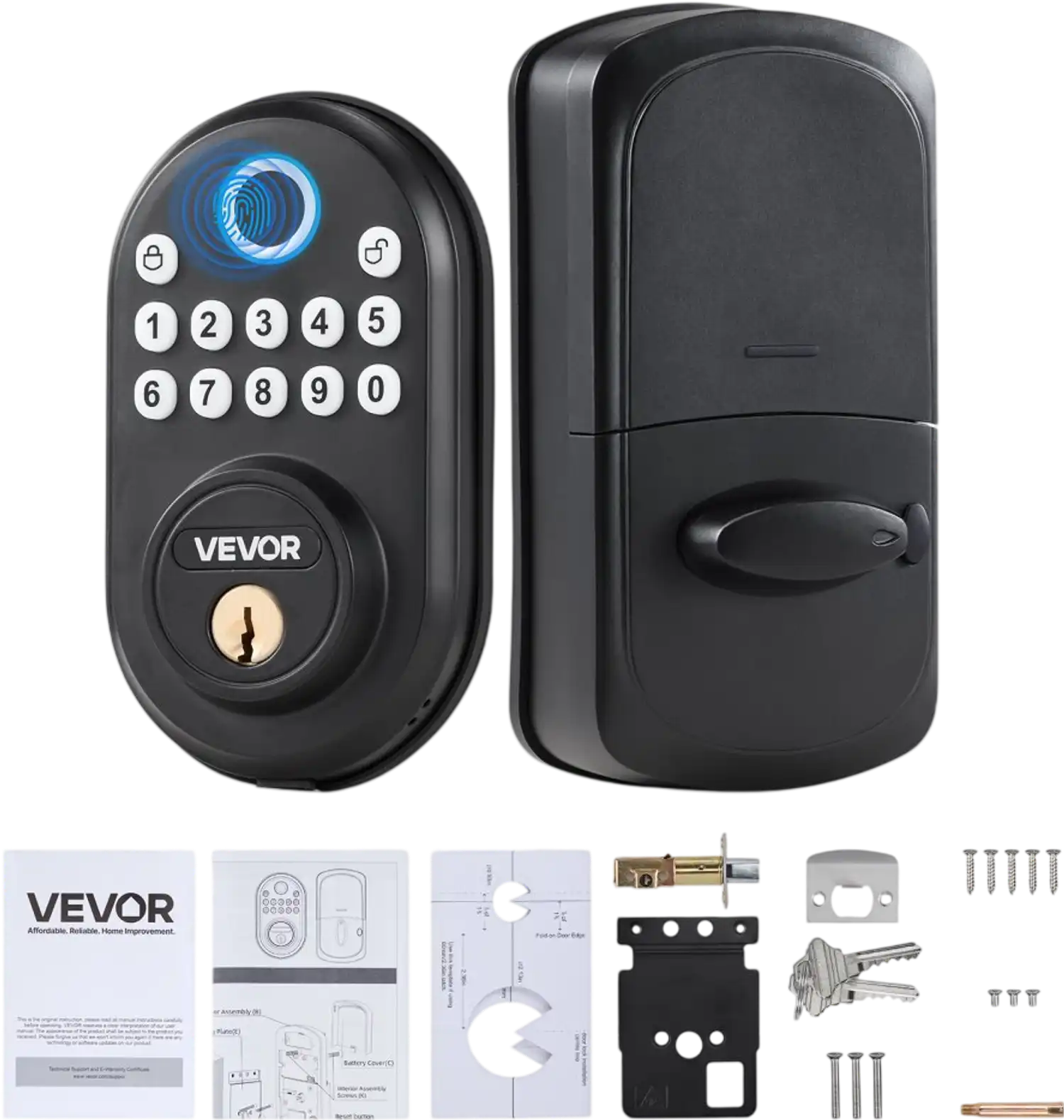 Vevor Door Lock Fingerprint Keyless Entry Deadbolt New