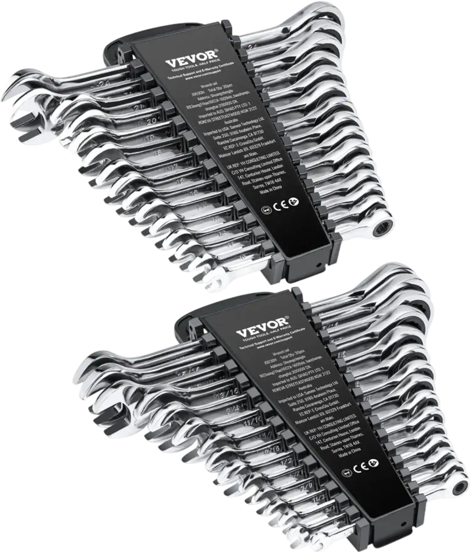 Vevor Wrench Set 30-Piece Ratcheting Combination with Organizer Rack New