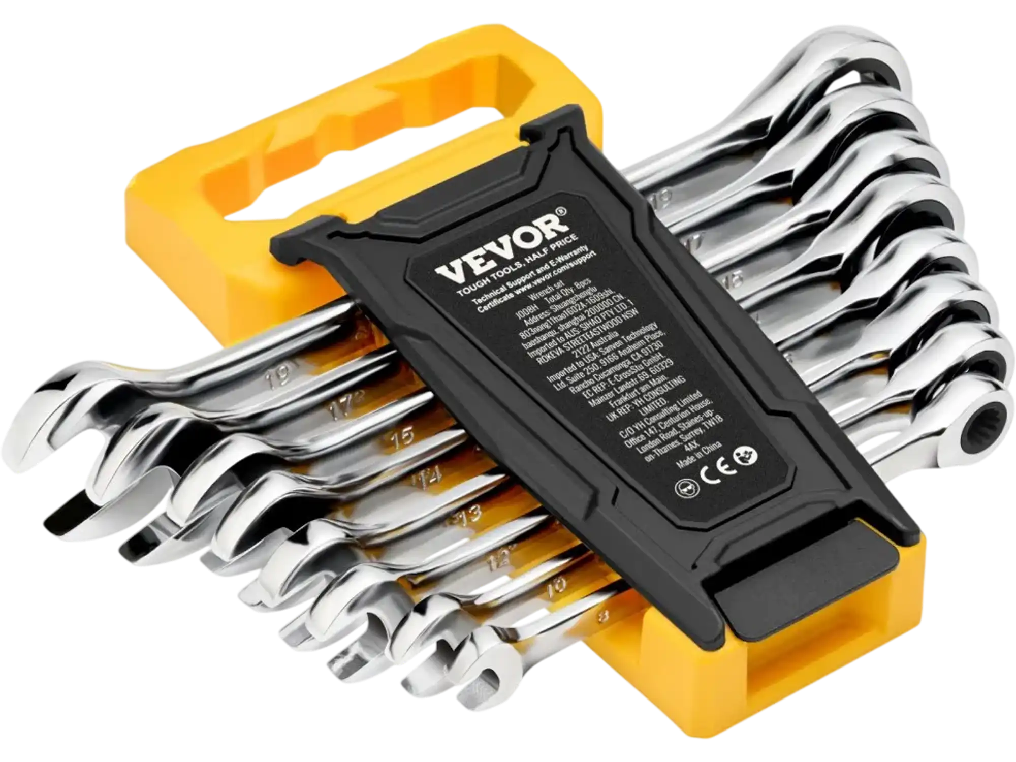 Vevor Wrench Set 8-Piece Metric Ratcheting with Organizer Rack New