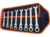 VEVOR Flex-Head Ratcheting Wrench Set, 8-piece Combination Wrench Set with Roll-up Pouch, Cr-V Steel Flexible Ratcheting Wrench Set SAE 5/16" to 3/4", Ideal for General Household, Workshop, Garage