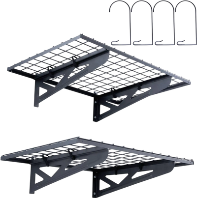 Vevor Garage Shelving Wall Mounted 2-Pack 3' x 2' Heavy Duty Floating Storage Shelves New
