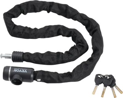 Vevor Bicycle Chain Lock 3.94' 10mm Steel Keyed Anti-Theft Lock New