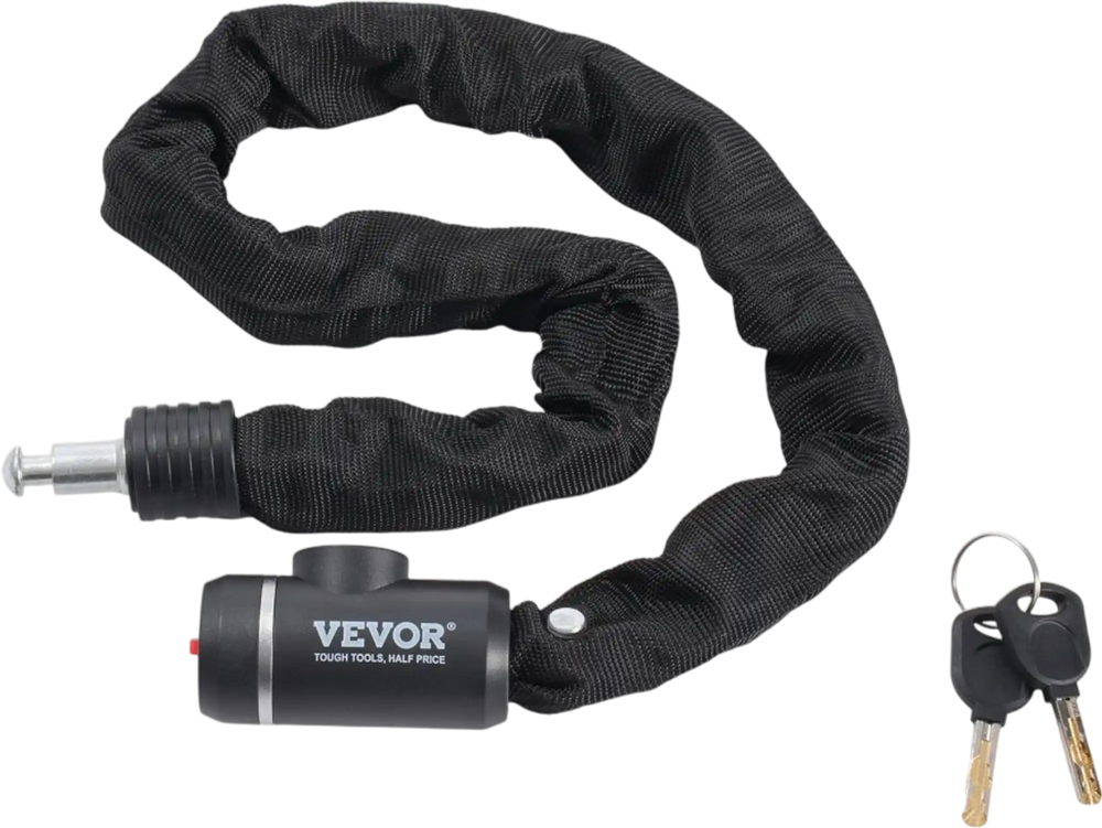 VEVOR Bike Chain Lock, 2.79 Ft Combination Bicycle Chain Lock with 2 Keys, Heavy Duty Anti-Theft High Security Bike Locks, Perfect for Bike, Motorcycle, Scooter, Bicycle, Door, Fence or Gate, 8mm
