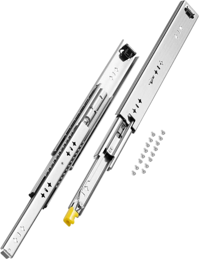 VEVOR Heavy Duty Drawer Slides 16inch, 1 Pair Locking Drawer Slides 250lbs Load Capacity, Side Mount Ball Bearing, 3-Fold Full Extension