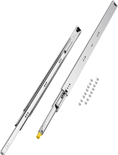 KFFKFF Set of 2 Drawer Rails, Full Extension, Available in Various Sizes from 16 to 60 inches, 250 lbs Weight Limit, Locking Mechanism, Ball Bearing Side Mount Drawer Slide Rail