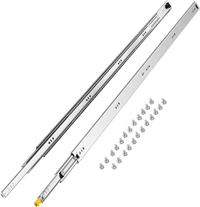 VEVOR Heavy Duty Drawer Slides 60inch, 1 Pair Locking Drawer Slides 250lbs Load Capacity, Side Mount Ball Bearing, 3-Fold Full Extension
