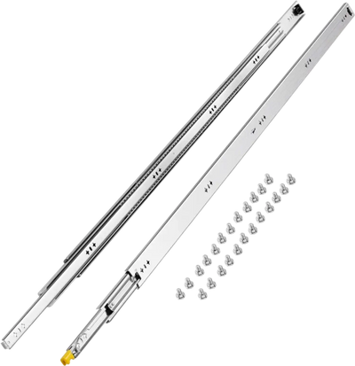 VEVOR Heavy Duty Drawer Slides 60inch, 1 Pair Locking Drawer Slides 250lbs Load Capacity, Side Mount Ball Bearing, 3-Fold Full Extension
