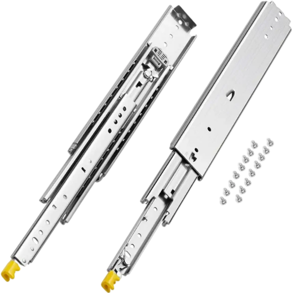 VEVOR 1 Pair Full Extension Drawer Slides 18 20 22 28 30 32 36 38 40 44 48 52 56 60 in, 500 lbs Load Capacity Locking Drawer Slides, Ball Bearing with Lock Side Mount Drawer Slide Rail