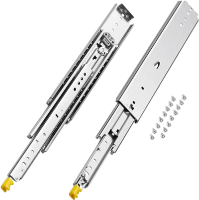 VEVOR 1 Pair Full Extension Drawer Slides 18 20 22 28 30 32 36 38 40 44 48 52 56 60 in, 500 lbs Load Capacity Locking Drawer Slides, Ball Bearing with Lock Side Mount Drawer Slide Rail