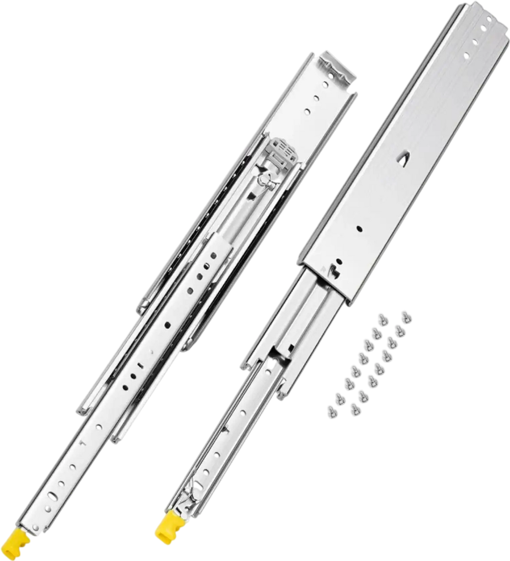 VEVOR 1 Pair Full Extension Drawer Slides 18 20 22 28 30 32 36 38 40 44 48 52 56 60 in, 500 lbs Load Capacity Locking Drawer Slides, Ball Bearing with Lock Side Mount Drawer Slide Rail