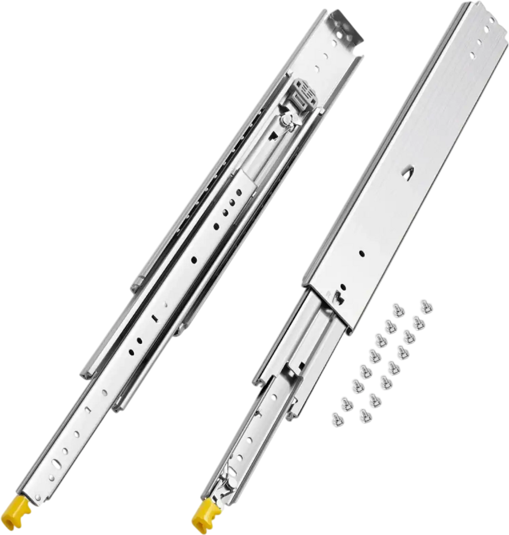 VEVOR 1 Pair Full Extension Drawer Slides 18 20 22 28 30 32 36 38 40 44 48 52 56 60 in, 500 lbs Load Capacity Locking Drawer Slides, Ball Bearing with Lock Side Mount Drawer Slide Rail