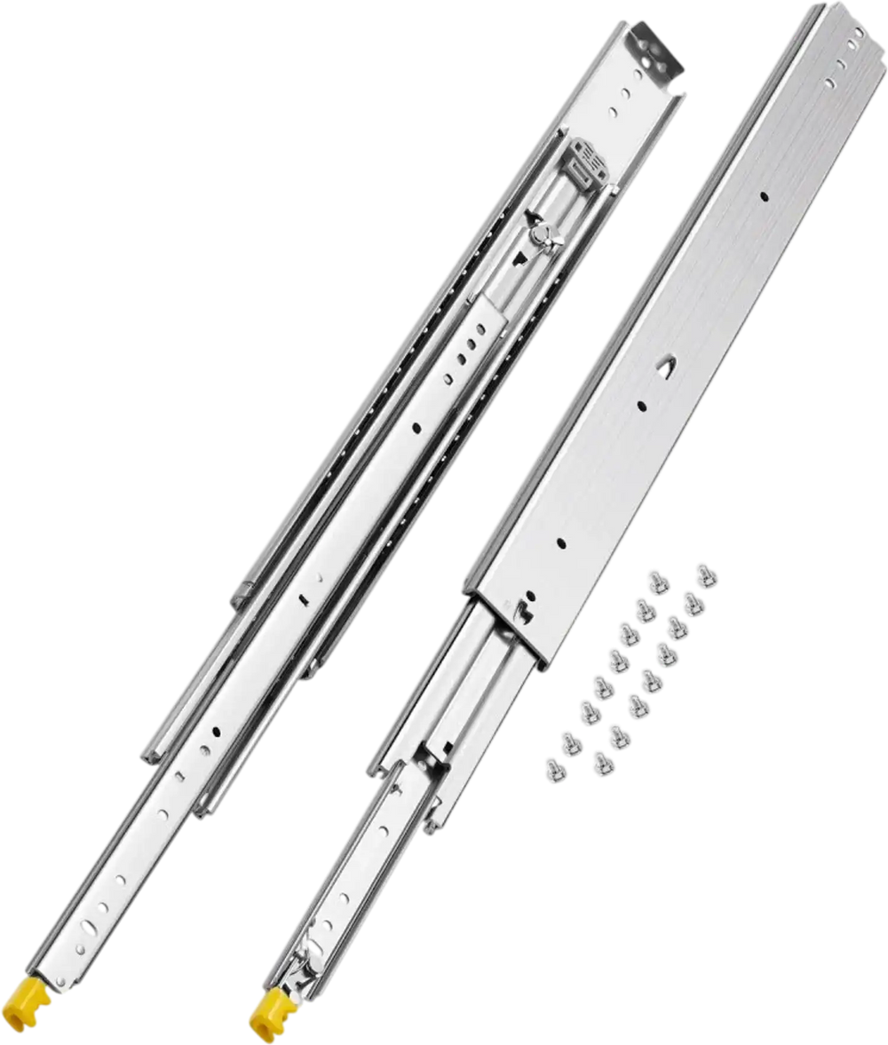 VEVOR 1 Pair Full Extension Drawer Slides 18 20 22 28 30 32 36 38 40 44 48 52 56 60 in, 500 lbs Load Capacity Locking Drawer Slides, Ball Bearing with Lock Side Mount Drawer Slide Rail