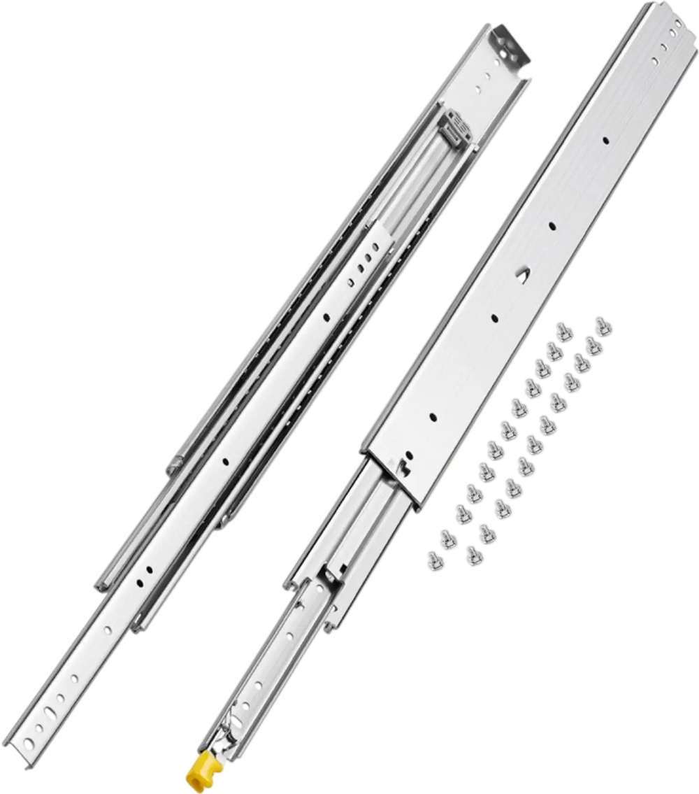 VEVOR Set of Two Drawer Rails, Sizes Ranging from 16 to 60 inches, 500 lbs Weight Tolerance, Ball Bearing Equipped with Locking Mechanism, Side Mounted Slide Rail
