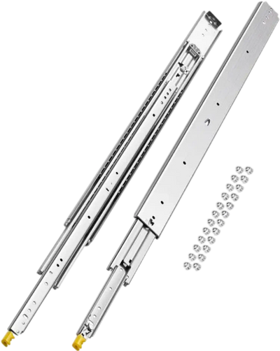 VEVOR 1 Pair Full Extension Drawer Slides 18 20 22 28 30 32 36 38 40 44 48 52 56 60 in, 500 lbs Load Capacity Locking Drawer Slides, Ball Bearing with Lock Side Mount Drawer Slide Rail
