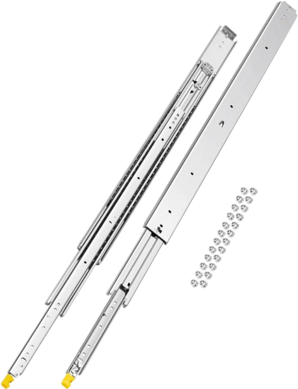 VEVOR 1 Pair Full Extension Drawer Slides 18 20 22 28 30 32 36 38 40 44 48 52 56 60 in, 500 lbs Load Capacity Locking Drawer Slides, Ball Bearing with Lock Side Mount Drawer Slide Rail