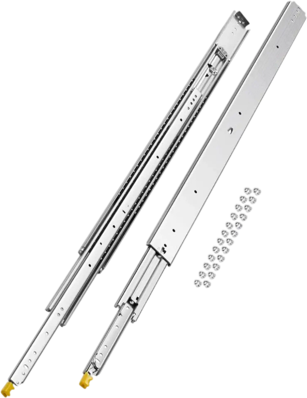 VEVOR 1 Pair Full Extension Drawer Slides 18 20 22 28 30 32 36 38 40 44 48 52 56 60 in, 500 lbs Load Capacity Locking Drawer Slides, Ball Bearing with Lock Side Mount Drawer Slide Rail