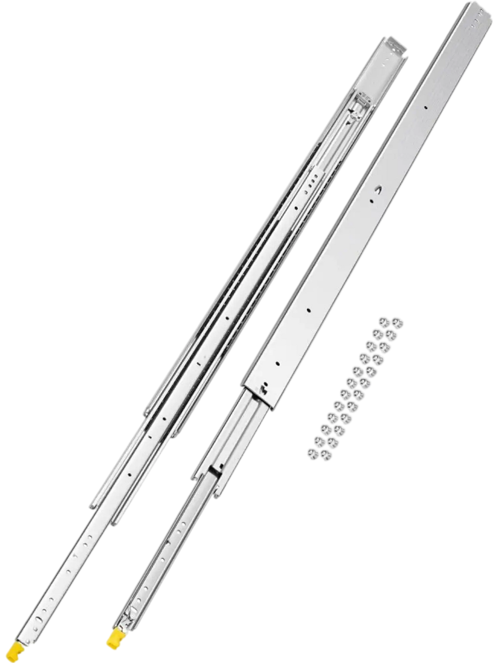 VEVOR 1 Pair Full Extension Drawer Slides 18 20 22 28 30 32 36 38 40 44 48 52 56 60 in, 500 lbs Load Capacity Locking Drawer Slides, Ball Bearing with Lock Side Mount Drawer Slide Rail