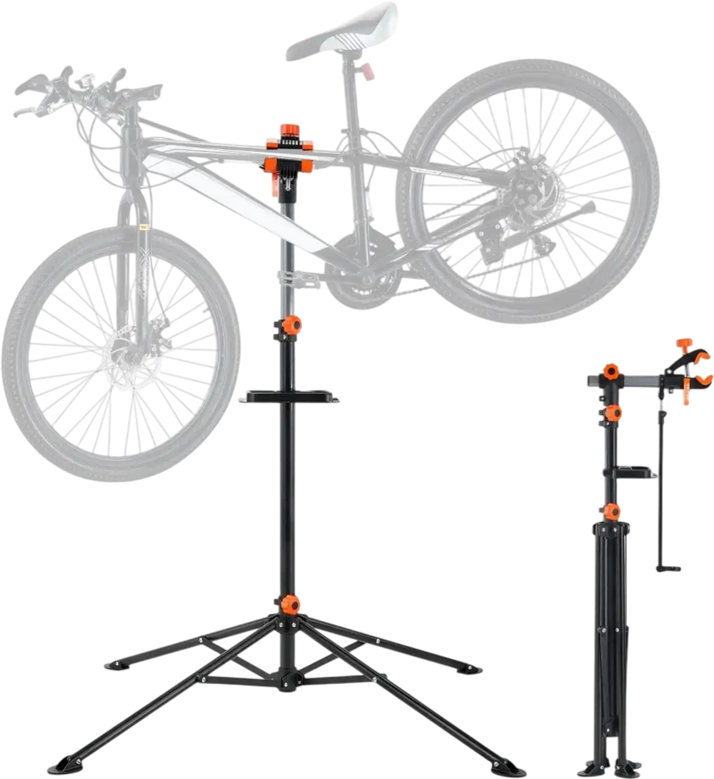 VEVOR Bike Repair Stand, 80 lbs Heavy-duty Steel Bicycle Repair Stand, Adjustable Height Bike Maintenance Workstand with Magnetic Tool Tray Telescopic Arm, Foldable Bike Work Stand for Home, Shops