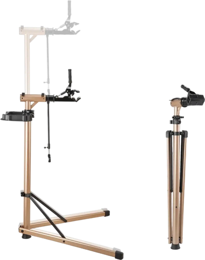 VEVOR Bike Repair Stand, Max. 110 lb Heavy-duty Bicycle Work Stand with 40.3-59.4 in Adjustable Height & Large Tool Tray, Foldable Ebike Maintenance Rack, Shop Home Mechanics for Mountain Road Bike