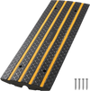 VEVOR Car Driveway Rubber Curb Ramp, 33069 lbs Load Capacity, 2.6 inch Rise Curbside Bridge Ramp with Yellow Reflective Strips, Suitable for Loading Dock, Warehouse, Garage, Sidewalk (1 Pack)