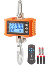 VEVOR Digital Crane Scale, 2200 lbs/1000 kg, Industrial Heavy Duty Hanging Scale with Remote Control, Cast Aluminum Case & LCD Screen, High Precision for Construction, Factory, Farm, Hunting (Orange)