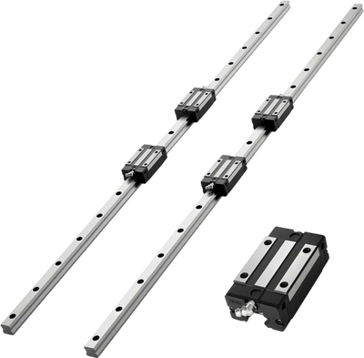 VEVOR Linear Rail Guide Kit, HGR20, 2Pcs 1000 mm (39.4 inch) Linear Motion Rails and 4Pcs Bearing Slide Blocks, Anti Rust and High Precision Kit, for DIY, CNC Routers, Lathes, Mills, 3D Printers