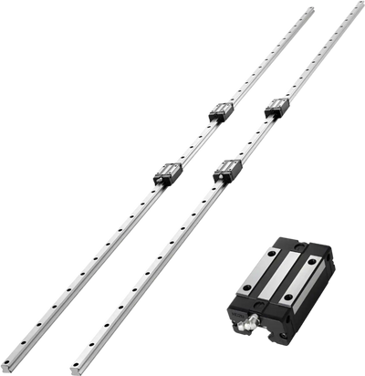 VEVOR Linear Rail Guide Kit, HGR20, 2Pcs 2000 mm (78.74 inch) Linear Motion Rails and 4Pcs Bearing Slide Blocks, Anti Rust and High Precision Kit, for DIY, CNC Routers, Lathes, Mills, 3D Printers