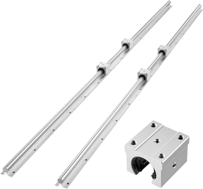 VEVOR Linear Rail Kit, SBR20, 2Pcs 2000 mm (78.74 inch) Linear Motion Guide Rails and 4Pcs Bearing Slide Blocks, Fully Supported Shaft, for Cutting, Grinding, Milling, Drilling Machines, and More