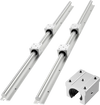 VEVOR Linear Rail Kit, SBR25, 2Pcs 1200 mm (47.24 inch) Linear Motion Guide Rails and 4Pcs Bearing Slide Blocks, Fully Supported Shaft, for Cutting, Grinding, Milling, Drilling Machines, and More
