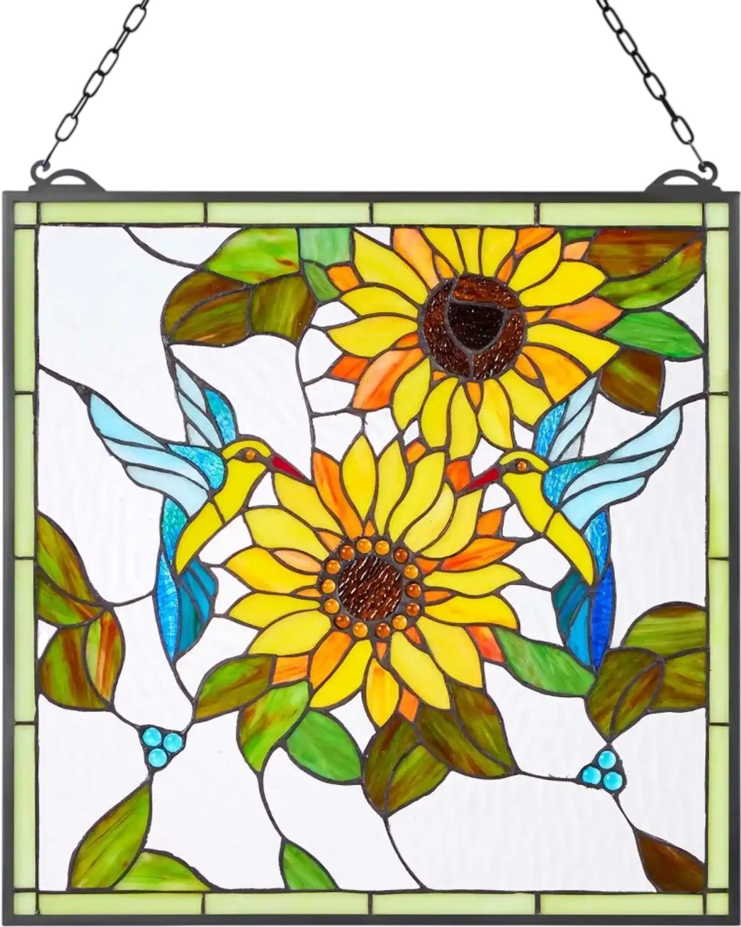 Vevor Stained Glass Window Panel Tiffany Style Hanging Transom 20