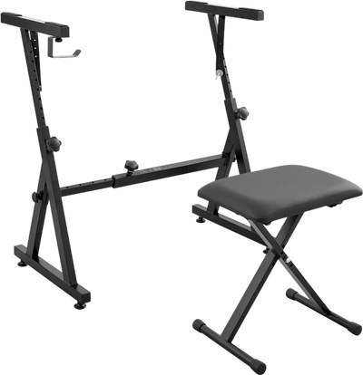 Vevor Keyboard Stand & Bench Set Adjustable Z-Style Digital Piano Stand New