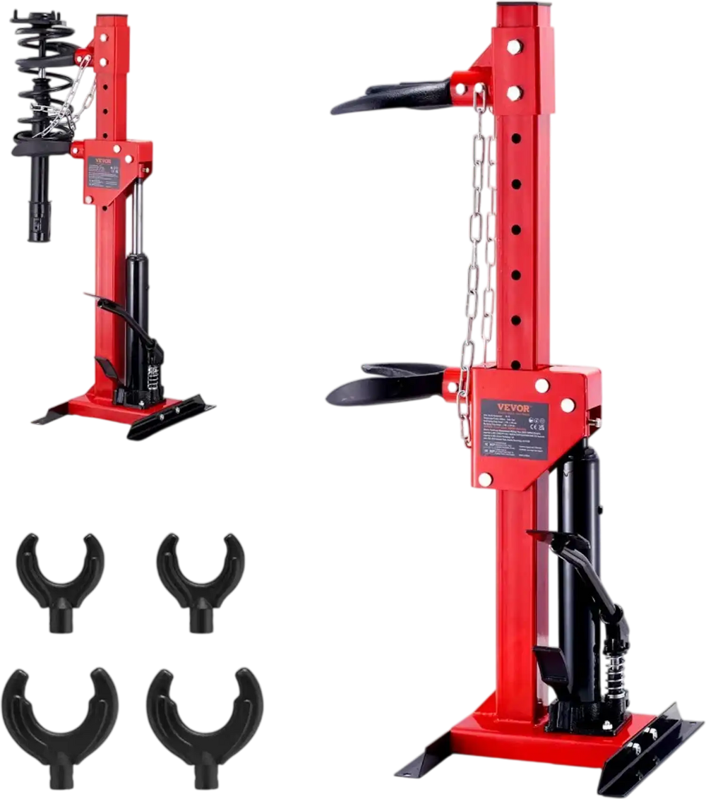 VEVOR Strut Spring Compressor, 4.5 Ton/9920 LBS Hydraulic Jack Capacity, 1 Ton Rated Compression Force, Auto Strut Coil Spring Compressor Tool, Hydraulic Spring Compressor for Strut Spring Removing