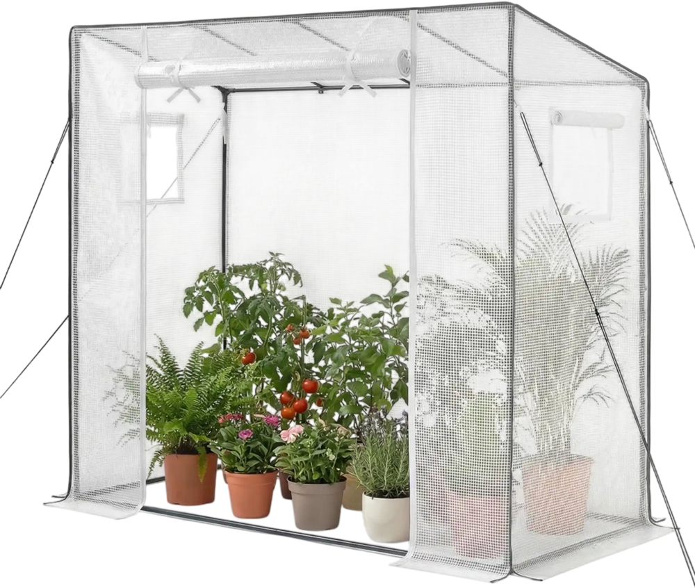 VEVOR Walk-in Greenhouse, 76.8" x 30.3" x 66.1" Greenhouse for Outdoors with Windows, PE Cover, Roll-Up Zipper Door, Walk in Green House Kit, Portable Plant Garden Hot House for Backyard, Outside