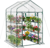 VEVOR Walk-in Green House, 54 x 54 x 77.2 in, Greenhouse with Shelves, High Strength PE Cover with Zipper Door and Steel Frame, Assembly in Minutes, Suitable for Planting and Storage