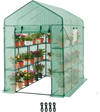 VEVOR Walk-in Green House, 54 x 81.1 x 77.2 in, Greenhouse with Shelves, High Strength PE Cover with Zipper Door and Steel Frame, Assembly in Minutes, Suitable for Planting and Storage