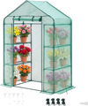 VEVOR Walk-in Greenhouse, 55.5" x 28.3" x 78.7" Greenhouse for Outdoors with PE Cover, 2 Tiers 4 Shelves, Roll-Up Zipper Door, Walk in Green House, Portable Plant Garden Hot House for Backyard Outside