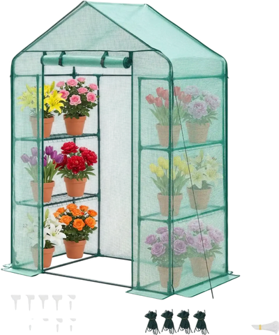 Vevor Walk-in Greenhouse Outdoor Portable Plant Hot House with PE Cover 55.5