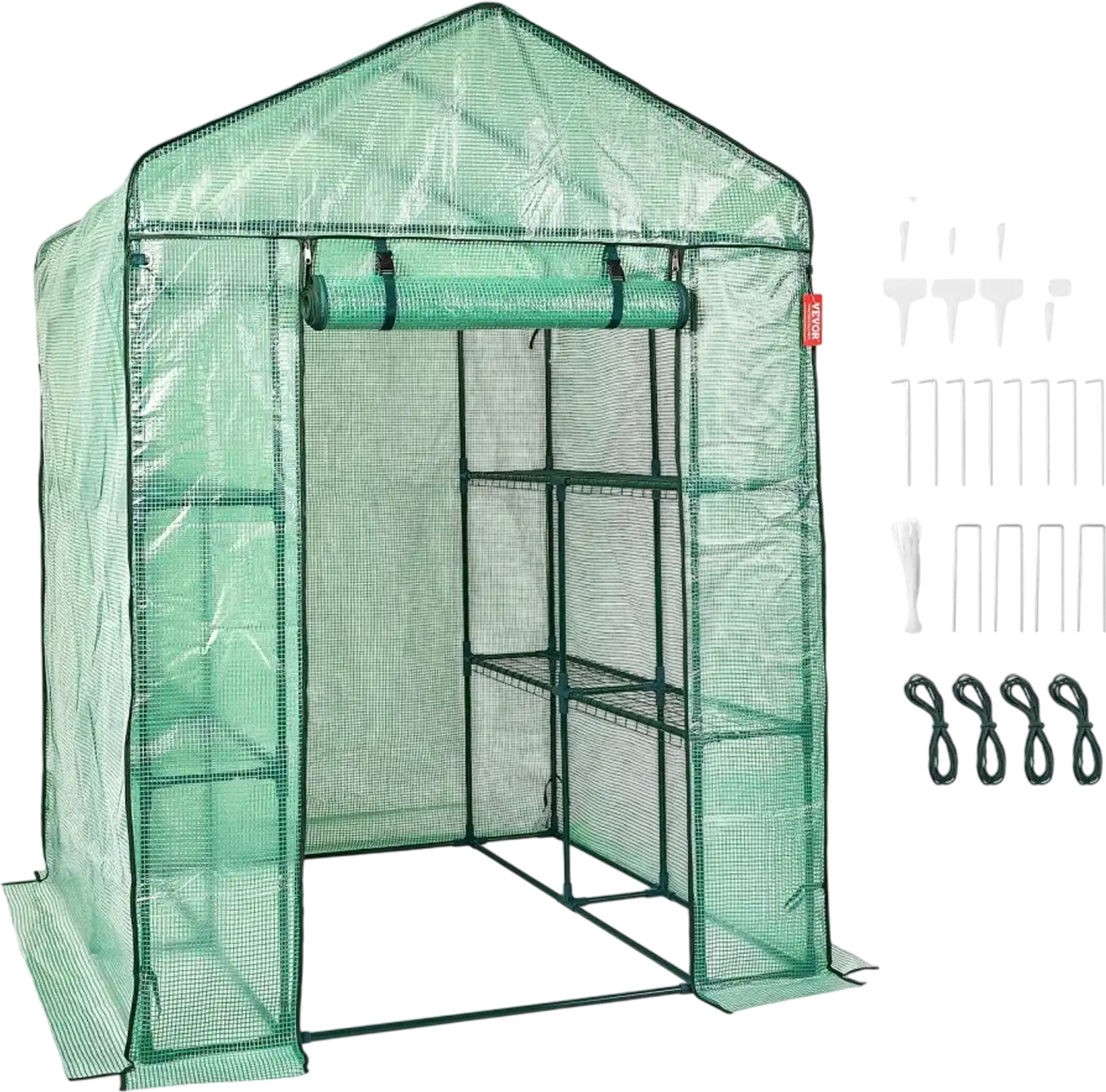 Vevor Greenhouse Walk-In 4.6' x 4.6' x 6.6' with Shelves New