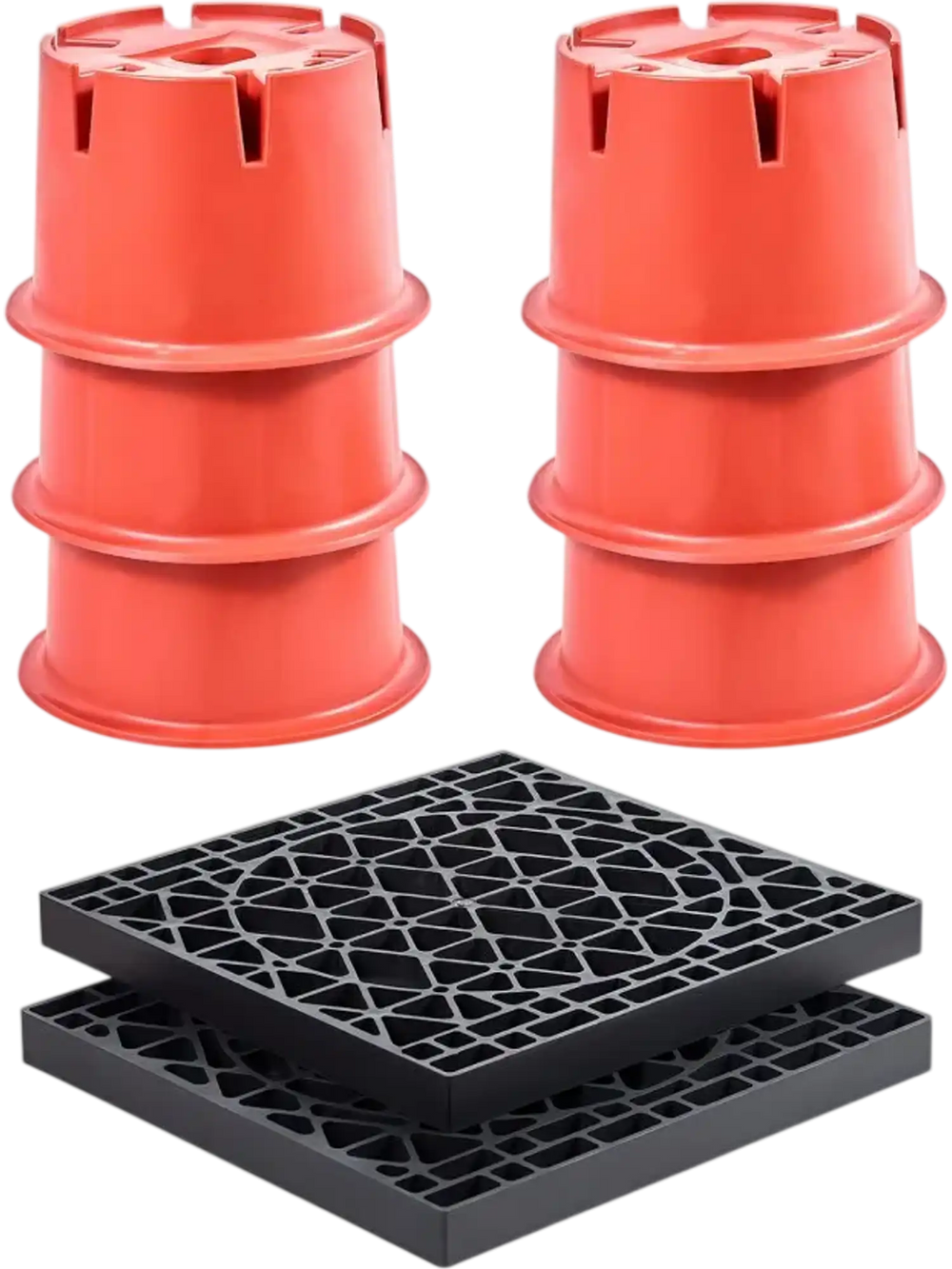 VEVOR Trailer Jack Blocks, 8" High, 2000 lbs Capacity, 8 Pcs Heavy Duty Camper Leveler Kit - 6 RV Leveling Blocks & 2 Pads, Camper Accessories for Travel Trailers, 5th Wheels Class A/C Motorhomes