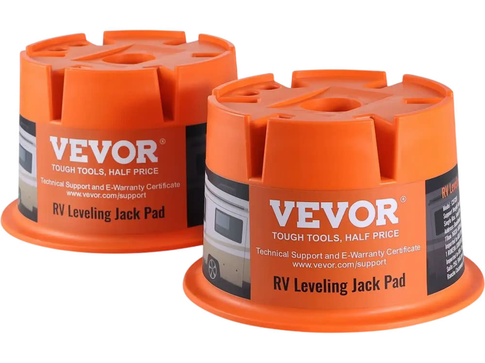 VEVOR Trailer Jack Block, 2000 lbs Capacity per RV Leveling Block, High-quality Polypropylene RV Camper Stabilizer Blocks, RV Travel Accessories Use for Any Tongue Jack, Post, Foot, 5th Wheels, 2-Pack