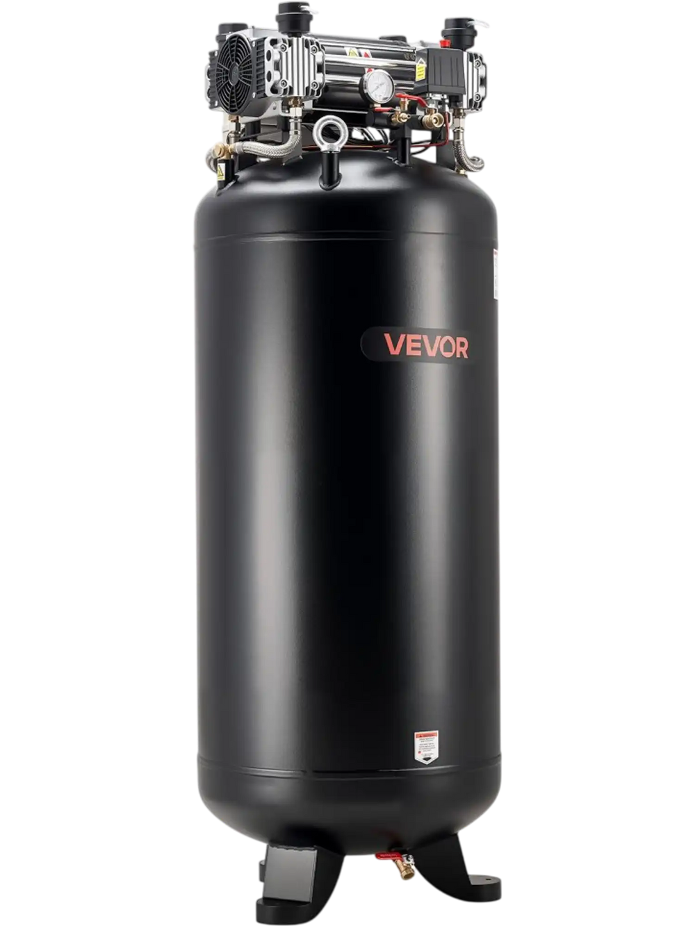 VEVOR 80 Gallons Heavy-Duty Air Compressor, 5HP 13.5SCFM at 90PSI Air Compressors Max 145PSI Pressure, Oil-Free Compressor Tank for Industrial Manufacturing, Large Workshops (230V 3-Phase, No Plug)