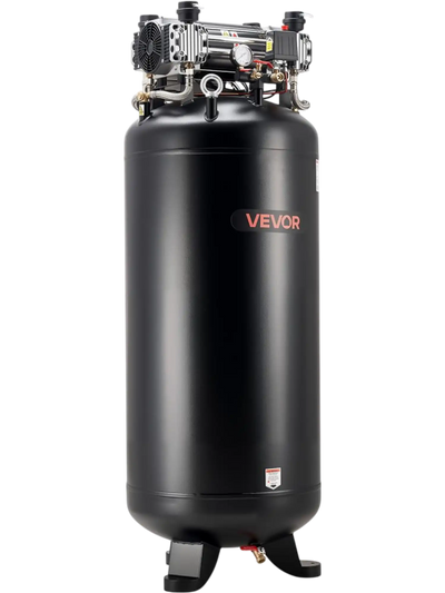 VEVOR 80 Gallons Heavy-Duty Air Compressor, 5HP 13.5SCFM at 90PSI Air Compressors Max 145PSI Pressure, Oil-Free Compressor Tank for Industrial Manufacturing, Large Workshops (230V 3-Phase, No Plug)