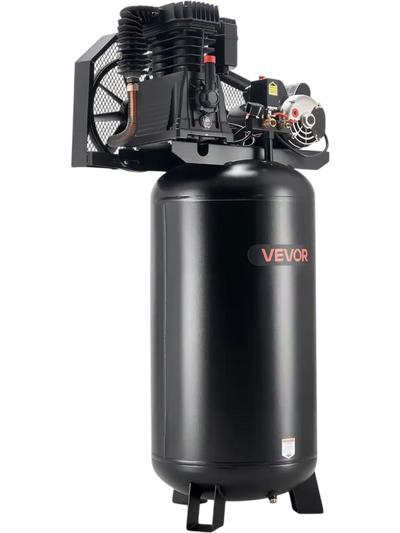 VEVOR 60 Gallons Heavy-Duty Air Compressor, 5HP 12 SCFM at 90PSI Air Compressors Max 145PSI Pressure, Oil-Lubricated Compressor Tank for Industrial Manufacturing, Large Workshops (230V 60Hz, No-Plug)
