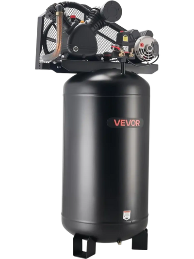 VEVOR 80 Gallons Heavy-Duty Air Compressor, 5HP 10 SCFM at 90PSI Air Compressors Max 175PSI Pressure, Oil-Lubricated Compressor Tank for Industrial Manufacturing, Large Workshops (230V 60Hz, No-Plug)